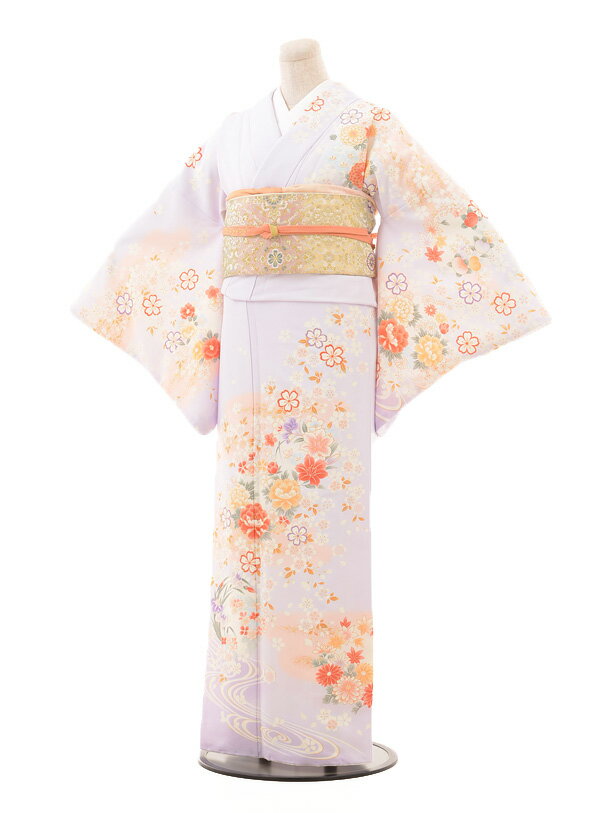 訪問着 レンタル t579 薄紫地水面と花 新品足袋プレゼント 訪問着 レンタル　入学式 結婚式 お宮参り 七五三 お茶会 付下げ 訪問着 レンタル 訪問着 往復送料無料 訪問着 セット rental 貸衣装 (10P03Dec16)【レンタル】
