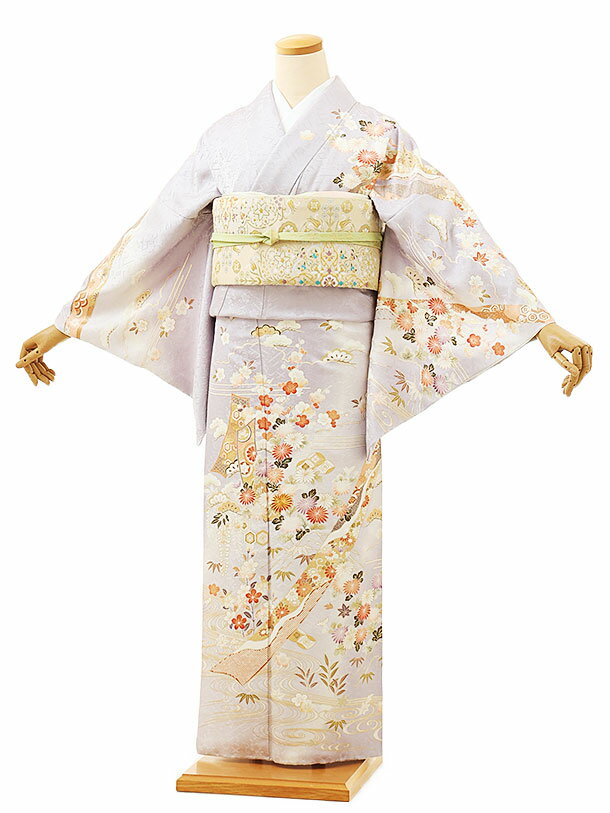 乐天商城 - 訪問着レンタル t1001 薄紫 熨斗に四季花 正絹 新品足袋プレゼント 入学式 結婚式 お宮参り 七五三 お茶会 付下げ 訪問着 レンタル 往復送料無料 訪問着 セット rental 貸衣装 【レンタル】