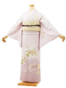 訪問着レンタル t1022 淡パープル 扇絵に梅菊 正絹 新品足袋プレゼント 入学式 結婚式 お宮参り 七五三 お茶会 付下げ 訪問着 レンタル 往復送料無料 訪問着 セット rental 貸衣装 【レンタル】