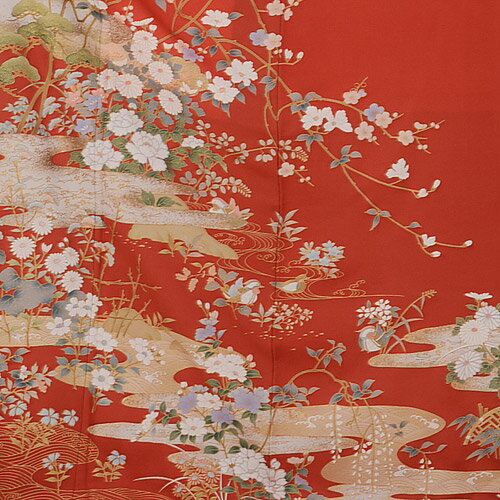 訪問着 レンタル 正絹 訪問着 レンタル t388 あずき色かすみに小菊 着物 入学式 お宮参り 貸衣装 お茶会 入学式 訪問着 セット 式典 結婚式 七五三 お茶会 訪問着 往復送料無料 女性和服 ママ 母 大人 P08Apr16【レンタル】