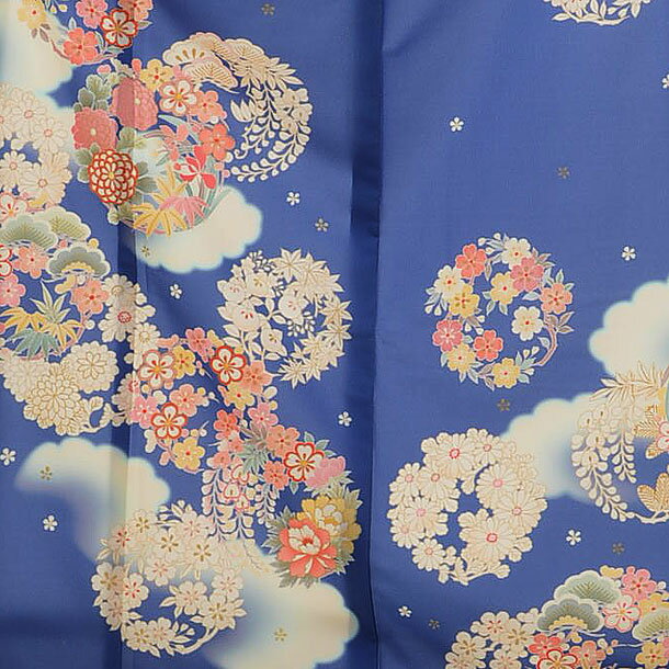 訪問着 レンタル 結婚式 t627JAPANSTYLE ブルー地花輪 新品足袋プレゼント 訪問着 レンタル　入学式 結婚式 お宮参り 衣装 着物 レンタル 付下げ 訪問着 レンタル 訪問着 往復送料無料 訪問着 セット 貸衣装 【レンタル】