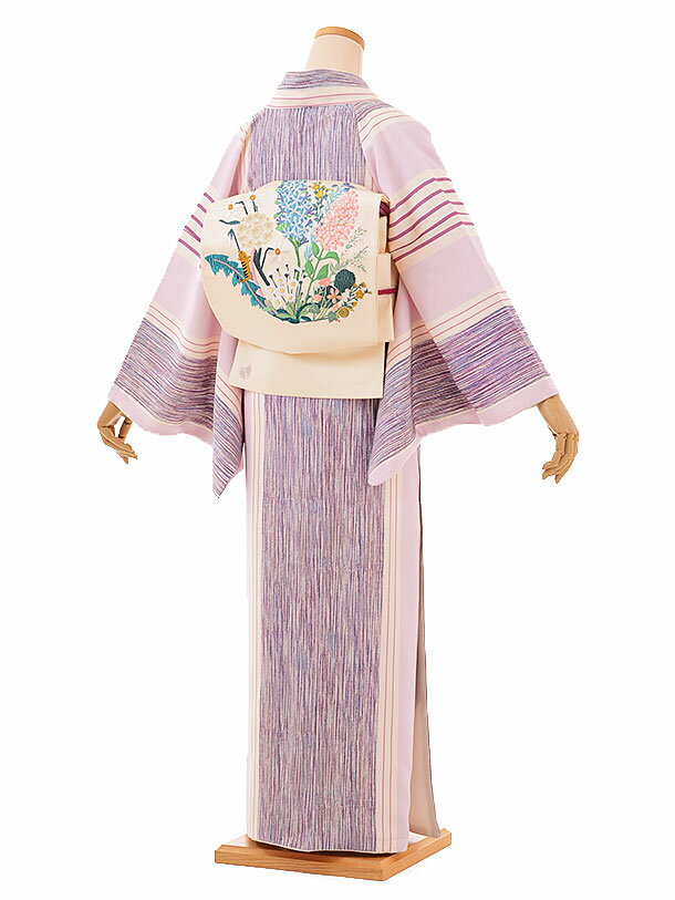 ツモリチサト 着物 訪問着 レンタル 訪問着セット ブランド レンタル訪問着 t649 tsumori chisato すみれ色 縞に猫 着物レンタル 正絹 結婚式 卒業式 入学式 お宮参り 七五三 お母さん|往復送料無料|(10P03Dec16)【レンタル】