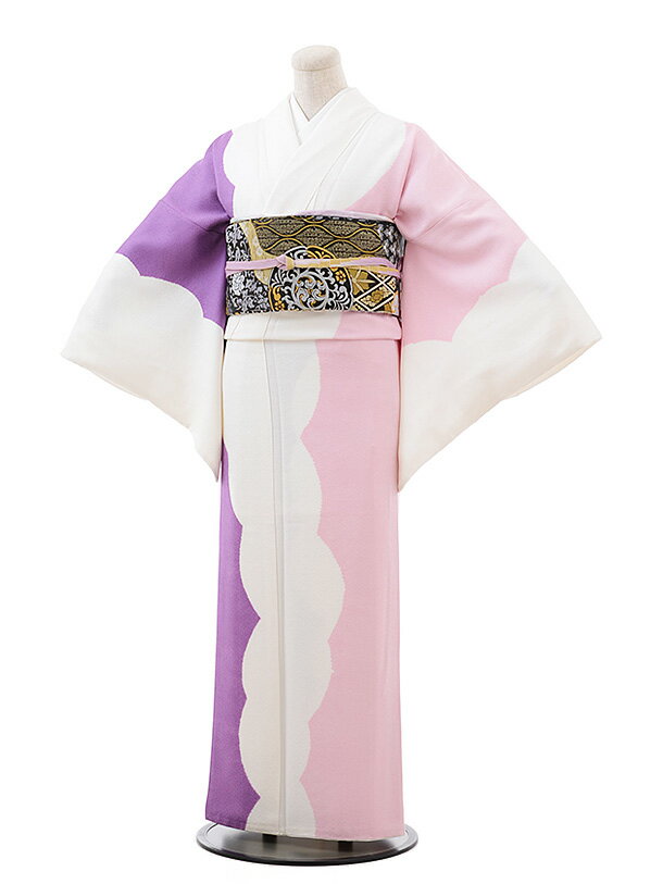 訪問着 レンタル モダン 正絹 t764 白地にピンク 紫 桶絞り 入学式 卒業式 母 着物 レンタル 付下げ 訪問着レンタル 155cm〜165cm位 結婚式 お宮参り 七五三 お茶会 rental 付下げ レンタル訪問着 往復送料無料 新品足袋プレゼント 女性和服 ママ お母さん 大人 【レンタル】