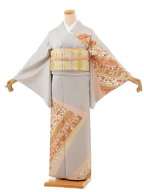 訪問着レンタル 800 森孝 名錦 吉祥 グレー 正絹 新品足袋プレゼント 入学式 結婚式 お宮参り