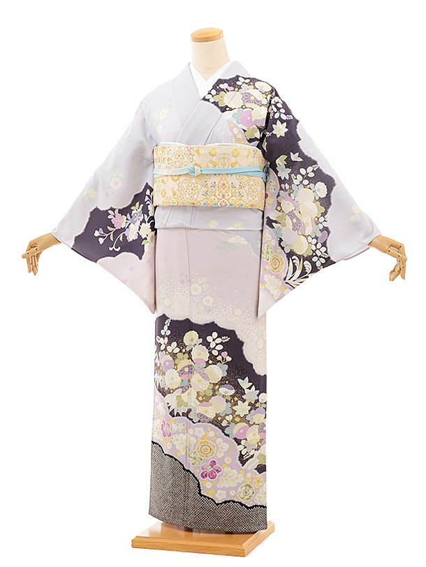 夏 サマー 夏訪問着レンタル 820 ジャパンスタイル うすパープル 雲取り菊(化繊) 新品足袋プレゼント 入学式 結婚式 お宮参り 七五三 お茶会 付下げ 往復送料無料 貸衣装【レンタル】