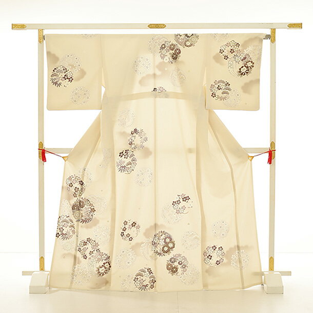 訪問着レンタルtc888 JAPANSTYLE ベージュ四季花(化繊) 新品足袋プレゼント 訪問着 レンタル　入学式 結婚式 お宮参り 衣装 着物 レンタル 付下げ 訪問着 レンタル 訪問着 往復送料無料 訪問着 セット 貸衣装 【レンタル】