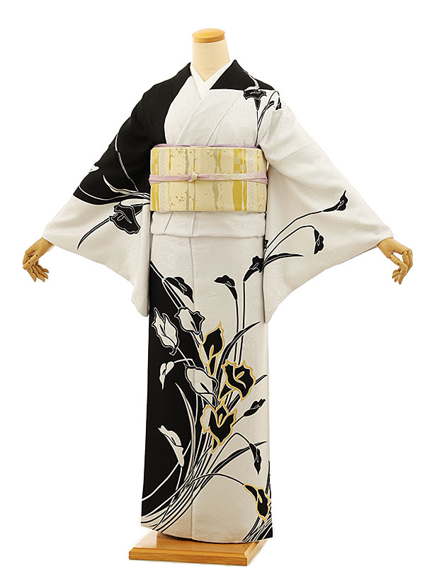 訪問着レンタルt925 グレー黒 カラー 正絹 新品足袋プレゼント 訪問着 レンタル　入学式 結婚式 お宮参り 衣装 着物 レンタル 付下げ 訪問着 レンタル 訪問着 往復送料無料 訪問着 セット 貸衣装 【レンタル】