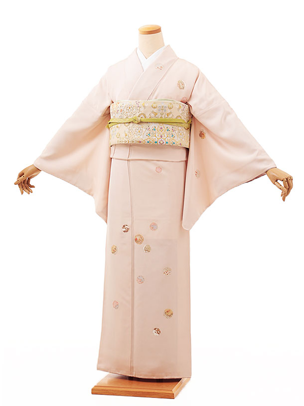 Rakuten - 訪問着レンタル t1032 薄ピンク地雪輪 正絹 新品足袋プレゼント 入学式 結婚式 お宮参り 七五三 お茶会 付下げ 往復送料無料 貸衣装【レンタル】