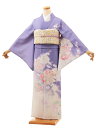 訪問着レンタル t1191 紫彩美花円(化繊) 新品足袋プレゼント 入学式 結婚式 お宮参り 七五三 お茶会 付下げ 往復送料無料 貸衣装【レンタル】