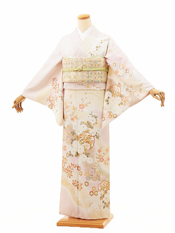 樂天商城 - 訪問着レンタル t1304 ピンク地 雪輪四季花(化繊) 新品足袋プレゼント 入学式 結婚式 お宮参り 七五三 お茶会 付下げ 往復送料無料 貸衣装【レンタル】