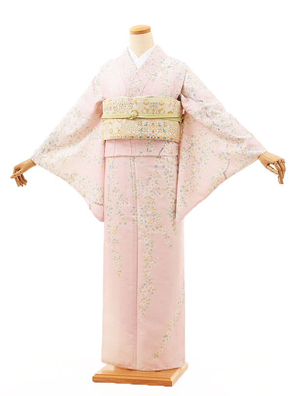 Rakuten - 訪問着レンタル t1311 式部浪漫 ピンク 桜萌え(化繊) 新品足袋プレゼント 入学式 結婚式 お宮参り 七五三 お茶会 付下げ 往復送料無料 貸衣装【レンタル】