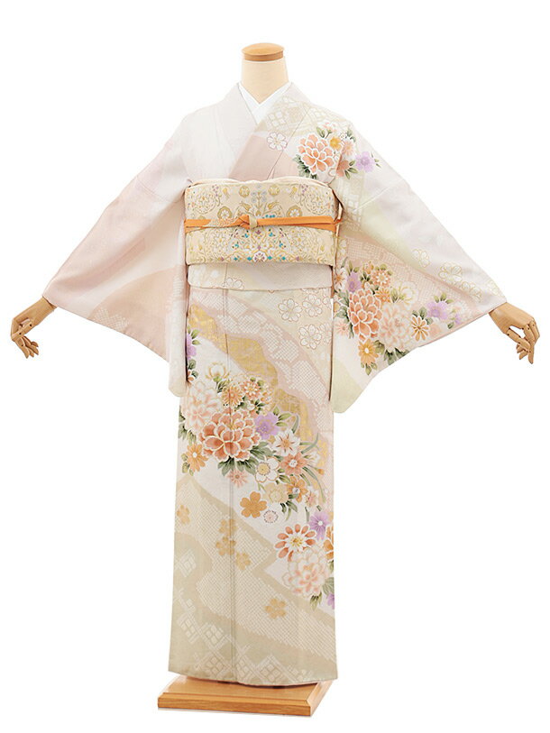 Rakuten - 訪問着レンタル t1396 薄ピンク 花づくし(化繊) 新品足袋プレゼント 入学式 結婚式 お宮参り 七五三 お茶会 付下げ 往復送料無料 貸衣装【レンタル】
