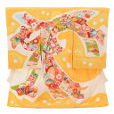 お宮参り 産着 レンタル 高級産着 女の子 1697 高級正絹【百貫達夫】黄色束ね熨斗におしどり 正絹 着物 女児産着レンタル 着物レンタル 記念撮影 赤ちゃん...