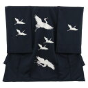 お宮参り 産着 レンタル 男の子 男児産着 お宮参りレンタル2780【正絹】濃紺 鶴刺繍 男児 祝着 初着セット 記念撮影 赤ちゃん 往復送料無料【レンタル】