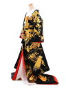 色打掛 レンタル E171 黒地 金箔 竹 結婚式 和婚 ブライダル 神前式 神社 色打掛レンタル 着物 レンタル 花嫁衣裳 レンタル 色打掛フルセットレンタル【レンタル】