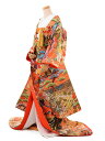 色打掛 レンタル E187 赤地 手織 花車 結婚式 和婚 ブライダル 神前式 神社 色打掛レンタル 着物 レンタル 花嫁衣裳 レンタル 色打掛フルセットレンタル【レンタル】