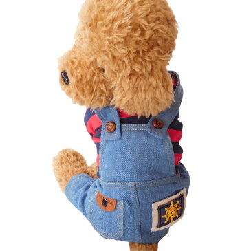 犬 服 犬服 ドッグウェア つなぎ ロンパース オーバーオール ボーダー ラグビー デニム 【送料無料】 【秋 冬 秋冬 冬服 毛抜け防止 毛落ち防止 おしゃれ 可愛い 女の子 男の子 トイプードル チワワ 洋服】