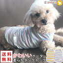 犬 服 犬服 犬の服 【はっぴーDOG】 タンクトップ 着せやすい 袖なし ノースリーブ 袖無し ボーダー カラフル ショート丈 暖かい 【春 夏 春夏 春服 ...