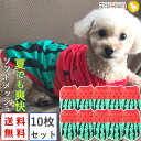 【10枚セット】トイプードル 犬 服 犬服 犬の服 【はっぴーDOG】 着せやすい タンクトップ 袖なし ノースリーブ 袖無し フルーツ柄 スイカ メッシュ 涼...