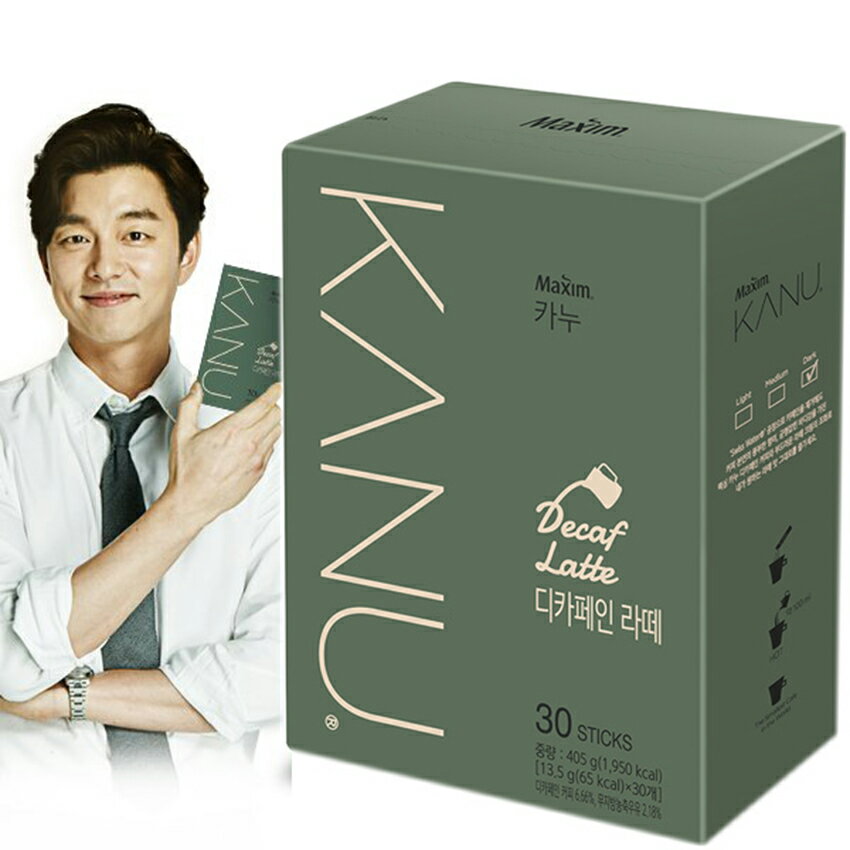【韓国食品・ショップ特典コン・ユフォトカード付き！】 韓国で人気のスティックコーヒー！カヌデカフェ KANU カフェインフリー (30本入り)のサムネイル
