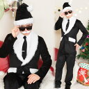 【サンタ コスプレ メンズ】 スタイリッシュサンタ 黒 [サンタ コスプレ サンタクロース メンズ 男性用 コスチューム クリスマス 衣装 イベント サンタ 仮...