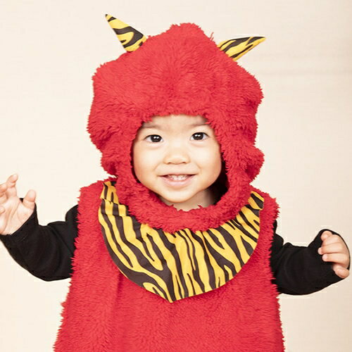 【1点までメール便も可能】【赤鬼 衣装 赤ちゃん】マシュマロ赤鬼　ベビー [赤鬼 衣装 赤ちゃん 節分 コスプレ ベビー コスチューム 幼児 幼稚園 仮装 赤鬼 コスプレ]【A-1946_884361】のサムネイル