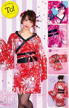 【花魁 コスプレ】 トキメキグラフィティ 花魁ガール [花魁 コスプレ 着物ドレス ミニスカ 和柄 花魁ドレス 和柄 キャバドレス コンパニオン 衣装 レディース セクシー 仮装 アイドル 着物風ドレス よさこい【A-1818_876847】
