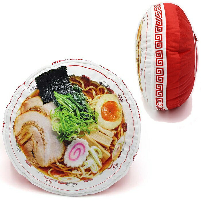 おまち堂クッション（ラーメンバチ）［中華 昼飯 プレゼント ラーメン好き 食べ物 かわいい 背もたれ ..