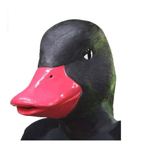 【アヒル マスク かぶりもの】 M2 アヒルブラック [黒い アヒル マスク かぶりもの アフラック なりきり コスプレ 鳥 動物園 黒アヒル 仮装 イベント 縁日 祭り パーティーグッズ ハロウィン 仮装 男性]【C-0552_053867（053430）】のサムネイル