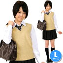 【1点までメール便も可能】【制服 ベスト】ティーンズエバー ベスト(ベージュ)L [スクールベスト スクールニット Vネック 無地 ベスト 女子高生 女子中学 ...