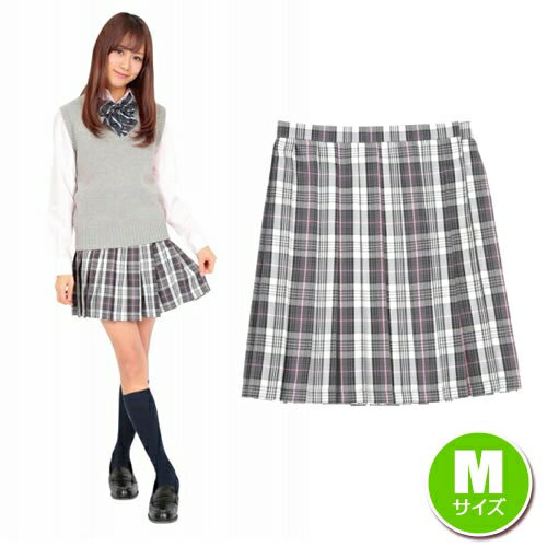 ＼在庫限り／【制服 スカート チェック】ティーンズエバー　スカート（グレー／ピンク）M　[制服 プリーツスカート スカート 女子高生 コスプレ 学生服 私服 Teens ever 私服 高校 私服校]【A-1646_870227】