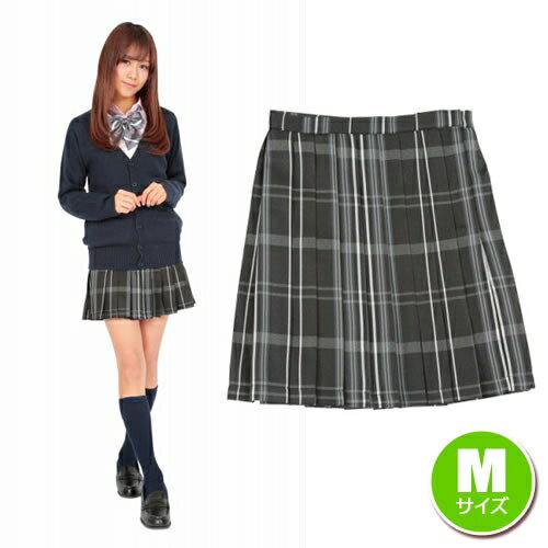 【制服　スカート　チェック】ティーンズエバー　スカート（ブラック／グレー）M　[制服　プリーツスカート　スカート　ティーンズエバー　女子高生　コスプレ　学生服　私服　Teens ever　私服　高校　私服校]【A-1647_870241】