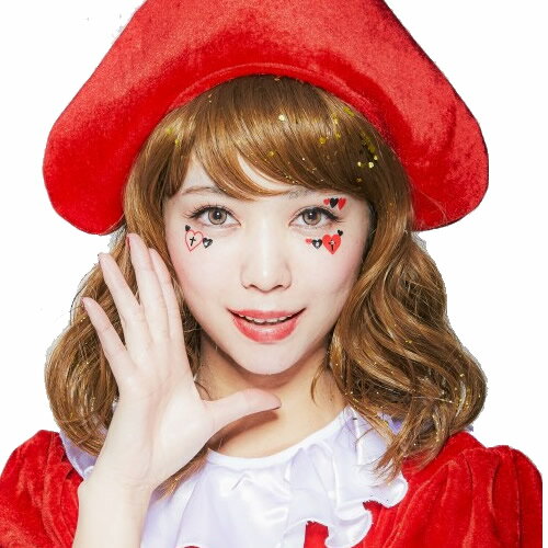 【20点までメール便も可能】[ハロウィン コスプレ] フェイスシール メイクアップ/R アイシャドウ Heart [フェイスシール ハート フェス メイクアップ ボディシール アクセサリー ハロウィン コスプレ]【_831706(242770)】のサムネイル