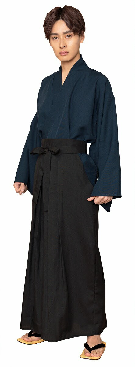 MENコス 侍 （紺×黒） NP　　［サムライ コスプレ 時代劇 演劇 舞台劇 メンズ 大人男性 なりきり コス..
