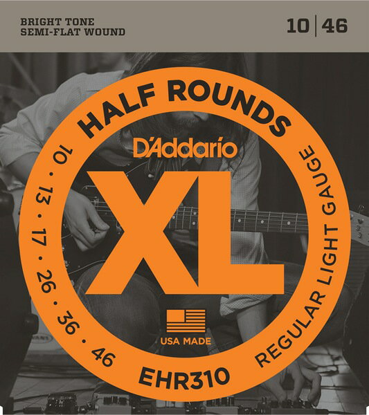 D'Addario EHR310 Half Rounds, Regular Light, 10-46 《エレキギター弦》 ダダリオ 