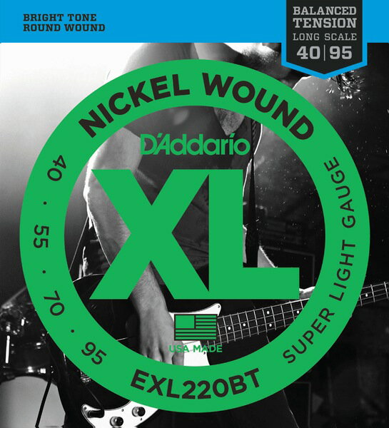 D'Addario EXL220BT XL Balanced Tension (40-95)《ベース弦》 【ネコポス】