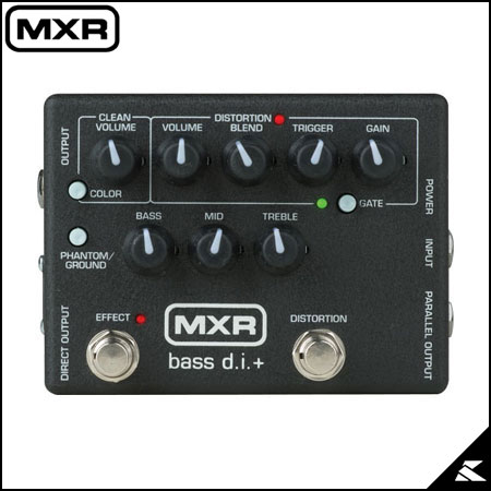 MXR M80 Bass D.I.+ ベースマンにお奨め！クリーンとディストーションのモードを持ち、ディストーションは原音ミックスで自然な歪みが得られる。EQ装備。D.I（ダイレクト）ボックスとしても有用。 コントロール: （CL）はクリーン用、（DS）はディストーション用 Bypass、Distortionスイッチ、EQ（CL/DS）: Bass/Mid/Treb、Collor（プリセットEQ）、Clean Volume（CL)、Gain（DS）、Distortion Volume（DS）、Blend（DS)、Gate Trigger（DS）=ノイズフロア・スレッショルド、Gateスイッチ（DS）、Phantom/Groundスイッチ（XLR） Specification 電源9V: 乾電池006Pまたは9VACアダプター サイズ: 220(W)×162(D)×42(H)mm 重量: 1375g