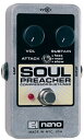 概要 Soul Preacherはシルキーでサスティーンが長いコンプレッショサー・サスティナーです。アタックを切り替え可能（3種類）なため、プレイスタイルに関わらずギターでもベースでも秀逸なコンプレッションが得られます。 コントロール VOL SUSTAIN ATTACK(FAST, MED, SLOW) Specification 寸法：72W×110D×50Hmm 重量：240g 電源：9Vバッテリー 使用可能な電源アダプター：9VDCセンター・マイナス