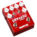 Wampler Pedals(ワンプラー・ペダル)とは Wampler Pedalsは、北米インディアナ州の州都インディアナポリスに程近いマーチンズヴィルにある、プライベート・ペダルビルダー/モディファイアーです。代表者のBrian Wamplerは、7歳でギターを弾き始め、数々のアマチュアバンド・ハウスバンドで活動するうち、エフェクトペダルの面白さに魅せられるようになりました。当初はHarmony-Centralで知り合った友人達のために、ペダルのモディファイ/製作を手掛けていましたが、やがて彼の技術と独自性を認めた人々から、次々と仕事の依頼が舞い込むようになります。そして2004年、彼はペダル工房を本業とすることを決心し、Wampler Pedalsを立ち上げました。 トレンドに左右されず、ギタリストが本当に欲しいものを作るというのが、彼のポリシーです。それを支えるのが、彼自身の20年以上に及ぶギタープレイヤーとしての経験で養われた耳です。ペダル製作者の独りよがりではない、本当にミュージシャンのためのデバイスを作るというのが、彼の理念であり信念なのです。回路構成・配線・パーツのチョイスから塗装仕上げに至るまで、全てにおいて妥協を許さず、誰もにとって価格にふさわしい価値のあるペダル、それがWampler Pedalsのエフェクトペダルです。 boostスイッチ搭載 ピナクル デラックス V2（Pinnacle Deluxe V2）は、ピナクルスタンダードとデラックスを基盤に構築されたディストーション／オーバードライブペダルです。新しい特徴として前モデルではTONEが1つに対して、BASS,MID,TREBLEの3バンドに独立。更にピナクルにも搭載されているBOOST/GAINを追加。そしてBOOST量を調整するツマミも搭載。肝となるSAGスイッチによりローエンドが引き締まります。BOOSTとBYPASSスイッチが前モデルとは位置が逆になったのも使いやすくなる為の改良と言えるでしょう。 最大の特徴は、フットタイプで搭載されたboostスイッチ。 このスイッチは歪みのキャラクターを切り替えると同時に、内部トリムポットで任意の値を設定し、ボリュームを増減させることができます。 (boostスイッチ以外は、95%ファクトリーモデルと同様の回路構成になっています。また完全限定生産につき、在庫限りとなります。) 主な特徴 ・ハイブースト・フットスイッチにより、ディストーション/オーバードライブの2タイプに切り替え可能。 ・ミニスイッチにより、ヴィンテージとモダン、2つのサウンドキャラクターを切り替え可能。 ・極めて音楽的にトーン調整が可能なパラメトリックEQ。 ・音響特性とレスポンスに優れたフィルムコンデンサーと抵抗を使用。 ・完全トゥルーバイパス仕様。 ・視認性の高い高輝度LEDインジケーター。 ・一般的なセンターマイナス9V電源アダプターを使用可能。 ・コントロールはボリューム/ゲイン/トーン/コンターの4ノブ及びmod/vintスイッチ。 ・EVHを彷彿とさせる、スパークルレッドのパウダーコート塗装ケースにホワイト・ノブのカラーリング。 ・チューブアンプの特性に近いJ-FET回路構成。