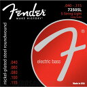 Fender 7250 Bass Strings, Nickel Plated Steel, Long Scale, 7250-5L .040-.115 Gauges, s5x[XtylR|Xz