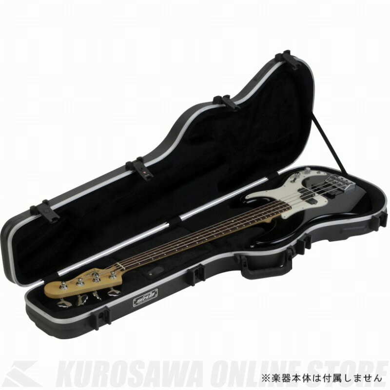 SKB Shaped Standard Bass Case モールドのベースギターケース。プレベ／ジャズベタイプ用のシェイプドケース。。 収納楽器最大サイズ Body Length:17.25 in (43.82 cm) Body Depth:2.75 in (6.99 cm) Lower Bout:14.00 in (35.56 cm) Upper Bout:11.00 in (27.94 cm)