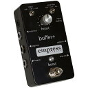 Empress Effects buffer+ Buffer/Booster/Noise reduction Guitar Pedal 最高レベルのギター信号が得られるバッファーペダルの多機能バージョン。 Empress Effectsのbuffer/buffer+はペダルボードの完璧なI/Oインターフェースとして機能し、最高レベルのギター信号が得られるようデザインされています。 ギターケーブルの引きまわしによる音質劣化は、ハイエンドなサウンドを求めるギタリストにとって永遠の課題です。Empress Effectsのbufferを使用すれば信号ロスを防ぎ、ケーブルによるトーンの変化をなくします。 またEmpress Effects buffer を使用すれば、あなたのペダルボードのすべてのコネクションを整合し、セットアップを素早く、簡単に行えるようになります。 プロオーディオ並の高音質設計をどのペダルにも貫いているEmpress Effectsならではのパーフェクト設計が魅力です。 buffer+では、ノイズフィルター、入力PAD、フットスイッチでオン/オフ可能なクリーンブースト、入力ロード調整、チューナーミュート機能など、数々のパワフルなツールもご利用いただけます。　