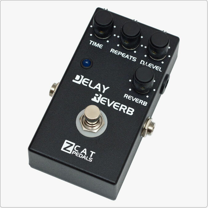 ZCAT Pedals Delay-Reverb HQ Delay+ Reverb ハイクオリティな音質を持つディレイに独立したリバーブを融合 最大700msecのディレイタイムを持つディレイサウンドと高品位なリバーブエフェクトを1つのペダルに融合。ギターサウンドの空間の核となる残響を1台のペダルで演出できます。　