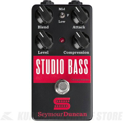 - Seymour Duncan Studio Bass - Studio Bassは、3way スイッチとDry&amp;Wet Soundのブレンドを使って多彩なサウンドメイクが可能なスタジオユースのコンプレッサーです。 BlendノブでDryサウンドをミックスし、ペダル上部の3way スイッチでMID・LOWの補正が可能の為、それぞれのプレイスタイルに応じたスイート・スポットを見つけやすくなっています。 プレイヤーが求めているサウンドを手軽に作り出せ、演奏時に常時使用できるペダルです。 Studio Bassは、他のペダルと同様に、様々なDuncan Pickupを創りあげたチームによりカリフォルニア・サンタバーバラの自社工場にて製作されています。