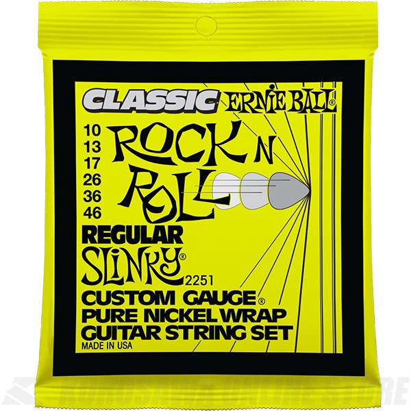 ERNIE BALL #2251 Regular Slinky Classic Rock n Roll Pure Nickel Wrap Electric Guitar Strings《エレキギター弦》【ネコポス】【ご予約受付中】