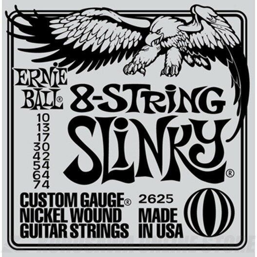 ERNIE BALL #2625 Slinky 8-String Nickel Wound Electric Guitar Strings《エレキギター弦》【ネコポス】