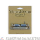 -TonePros Standard Aluminum Tailpiece- 50's Vintageスタイルの軽量アルミ製テールピースセット。 アルミ製のボディは共鳴性を高め、ToneProsの特許取得済みのロック構造により、ギターにしっかりと固定することで弦の振動をボディに伝え、イントネーション、サスティンが向上します。 T1ZSAは、インチ規格のスタッド＆アンカーを付属したテールピースセットです。 殆どのUSA製のギターに搭載可能なモデルです。 またテールピースが固定されている事で、弦交換の際テールピースが外れる事がなく弦交換前のセッティングが保たれます。 カラーC:クローム、B:ブラック、G:ゴールド、N：ニッケル ■注意点 図面を参照し、サイズを確認して下さい。 ToneProsをギター本体へ加工無しで取り付けができない場合は、楽器店、リペアショップ等にご相談して頂くようお願い致します。 無理に交換・取り付けをすることによって、ギターに損傷・故障、また思わぬ怪我をする場合があります。 そのような場合、当社ではTonePros商品の不具合以外は保証できかねますのでご了承ください。 ※商品画像はサンプル画像となります。 -SPECIFICATIONS- Stud material: Brass Tailpiece material: Aluminum Wrench: 1.5mm