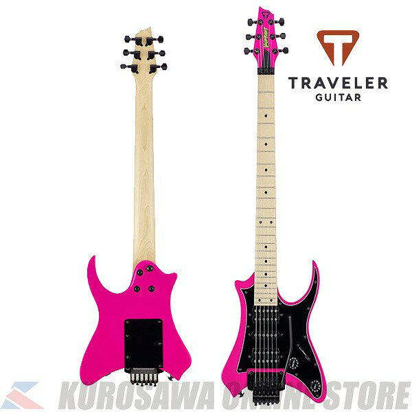 TRAVELER GUITAR Vaibrant Standard V88S Hot Pink 《HSH PU搭載》【ストラッププレゼント】(ご予約受付中)