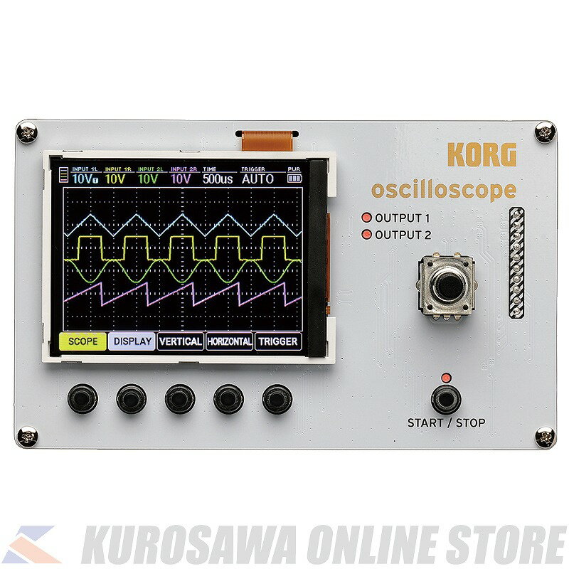 Nu:Tekt NTS-2 オシロスコープ・キットは、4 チャンネル・オシロスコープをベースにした CV（コントロール・ボルテージ）信号とオーディオ信号を同時にモニタリングできるミュージシャン向けの DIY 多機能ツールです。 オシロスコープ機能に加えて、フレキシブルなウェーブフォーム・ジェネレーター、スペクトラム・アナライザー、チューナー機能を、あなたの手のひらに収まる自作デバイスに組み込んでいます。 当初、NTS-2 は書籍「PATCH & TWEAK with KORG」とのバンドルとしてリリースされ、高い評価を得ました。 そして今回スタンドアロンのキットとして入手可能となりました。 NTS-2 は、あらゆるバックグラウンドや経験レベルをもつミュージシャンやクリエイターたちが音楽的旅路をナビゲートするのに最適なツールであり、技術を磨くための確かなリファレンスを提供します。 -Specifications- 外形寸法（W x D x H）： 129 mm x 78 mm x 39 mm 質量： 130g（電池含まず） 電源：単 4 型電池 2 本（アルカリ 1.5V x 2 本またはニッケル水素 1.2 x2 本）、USB バス電源（500mA 以下） 入出力：入力：3.5mm ステレオ x2、±10V max スルー出力：3.5mm ステレオ x2 出力：3.5mm モノラル x2、±5V max オシロスコープ: ディスプレイ・モード：シングル、ステレオ（Input1L-INPUT1R、Input1L - Input2L、Input2L - Input2R）、4ch、XY（リサージュ・モード、2ch） Vertical : 10mV〜5V/div、AC/DC モード切り替え可能 Horizontal：50us〜1s/div トリガー : Auto、Rise、Fall、Single(rise)、Single(fall) FFT（スペクトラム・アナライザー） 入力 : モノラル （1L、1R、2L、2R） 周波数範囲 20Hz〜20kHz ファンクション・ジェネレーター 波形：sine、square、triangle、saw、noise、pulse、envelope 周波数範囲 : 1Hz〜10kHz、Hz/NOTE モード切り替え可能、[1ms〜10s、sec/BPM 切り替え可能（pulse、envelope モード) ]出力レベル：10Vpp max、V/dB モード切り替え可能 チューナーディスプレイ・モード: ニードル、メーター 入力：モノラル、ステレオ（Input1L-Input1R、Input1L-Input2L） キャリブレーション：410〜480Hz 付属品：USB ケーブル、組み立て説明書