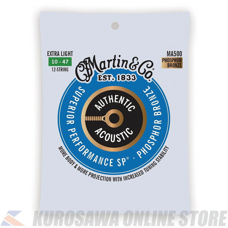 Martin Authentic Acoustic SP Guitar Strings Phosphor Bronze (Extra Light 12-String) [MA500]【ネコポス】